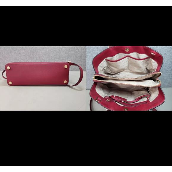 Michael Kors Savannah Pink Red Burgundy Satchel in Saffiano Leather - Picture 4 of 5